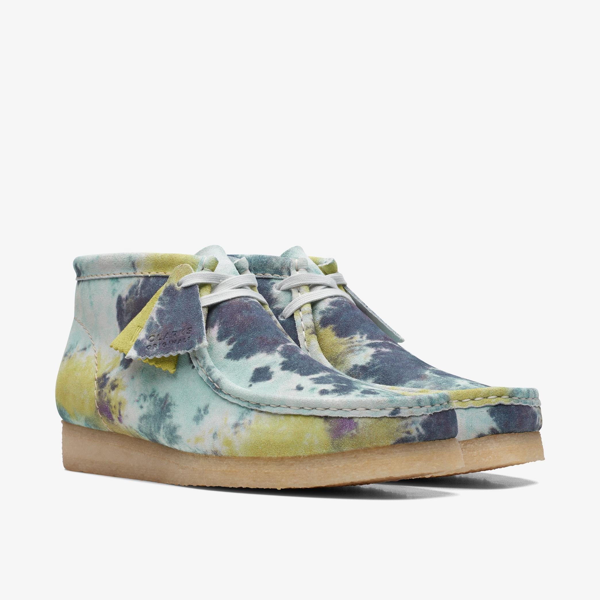 [26169726] Mens CLARKS WALLABEE BOOT - TURQUOISE TIEDYE