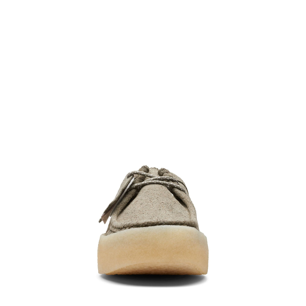 Side view of MENS CLARKS WALLABEECUP LO showing the lace-up design