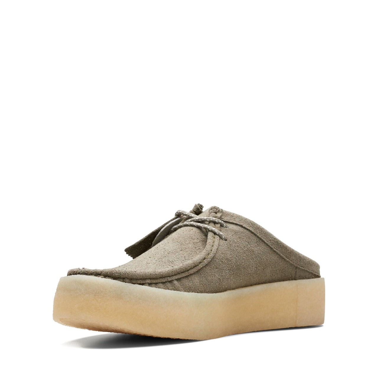 Top view of MENS CLARKS WALLABEECUP LO displaying the stitching details