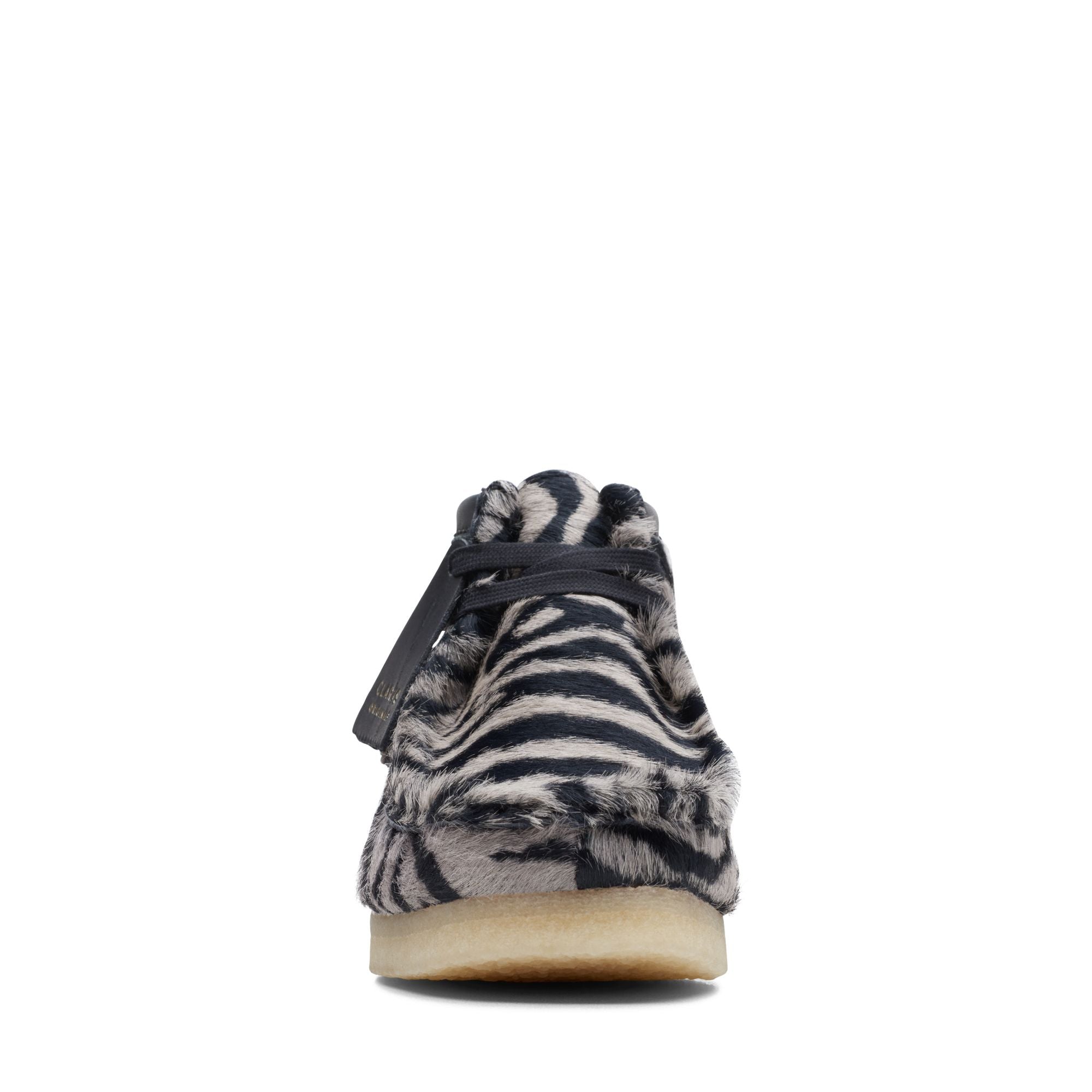 [26172717] WOMENS CLARKS WALLABEE BOOT ZEBRA PRINT