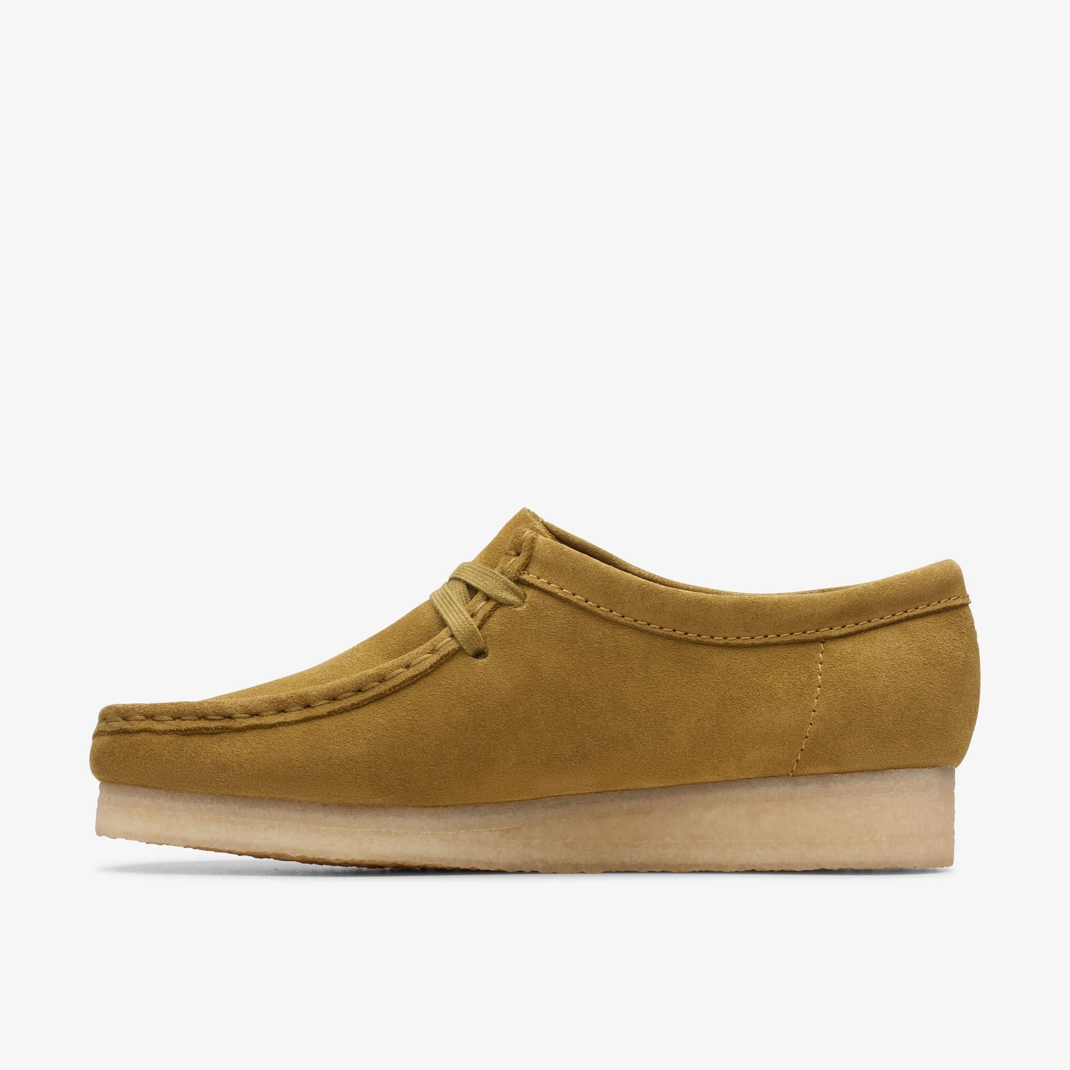 [26173241] Womens CLARKS WALLABEE - MID GREEN SDE