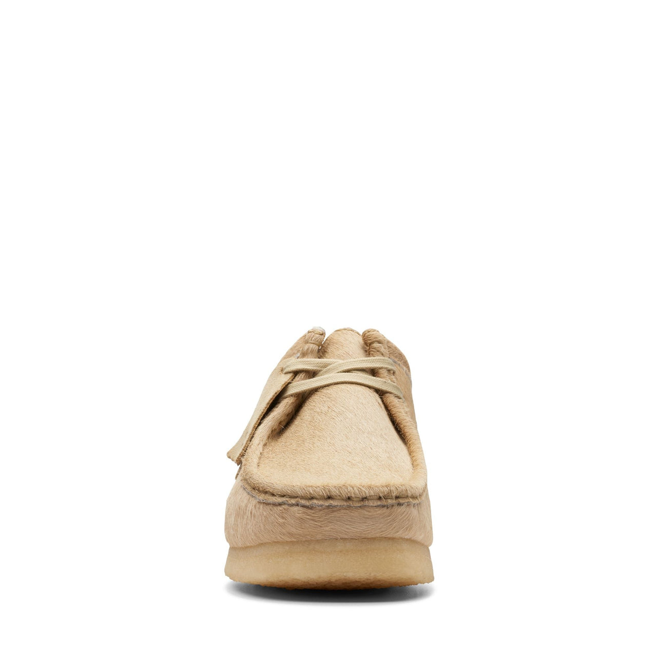 Side view of MENS CLARKS WALLABEE showing stitching details