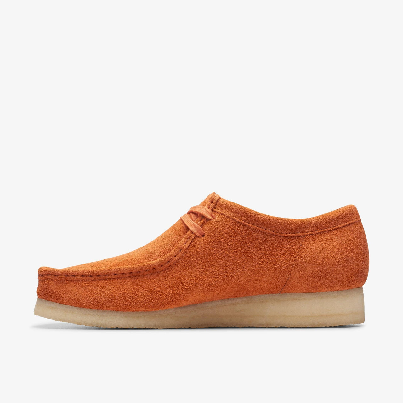 High-quality leather mens Clarks Wallabee Burnt Orange shoes