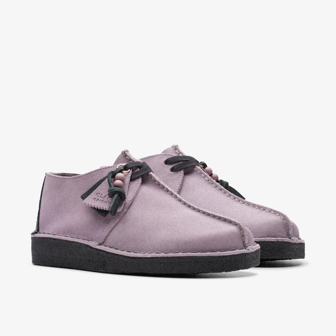 Stylish and comfortable Womens CLARKS DESERT TREK - MAUVE with lace-up closure