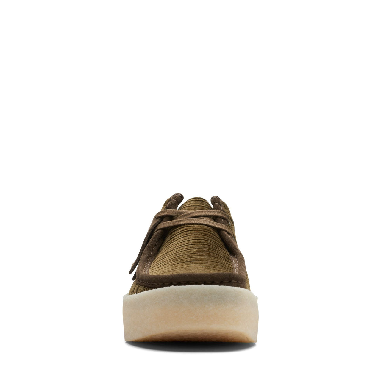 Side view of MENS CLARKS WALLABEE shoes highlighting the classic moccasin construction