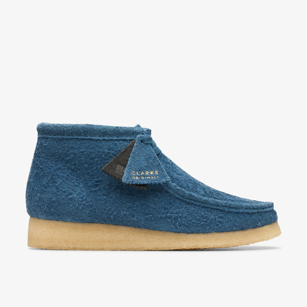 Mens Clarks Wallabee Boot in Deep Blue with Soft Suede Upper