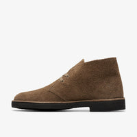 Thumbnail for  Close-up of the textured dark grey suede material on the Clarks Desert Boot 