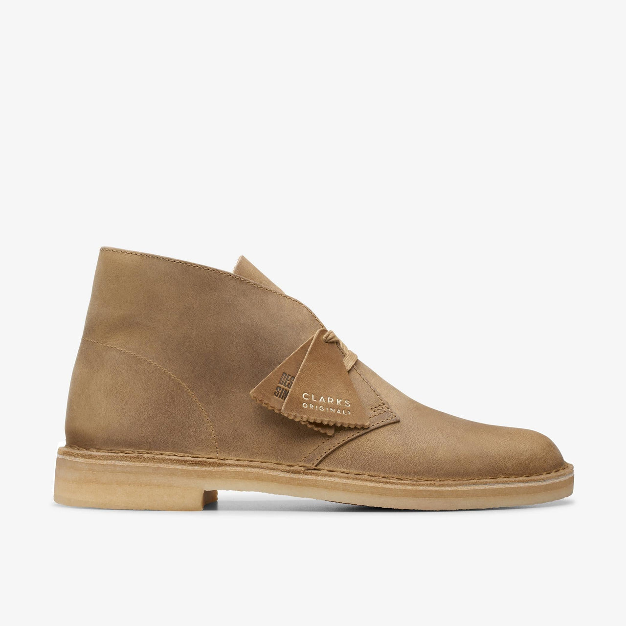 Mens Clarks Desert Boot in Maple Leather, front view