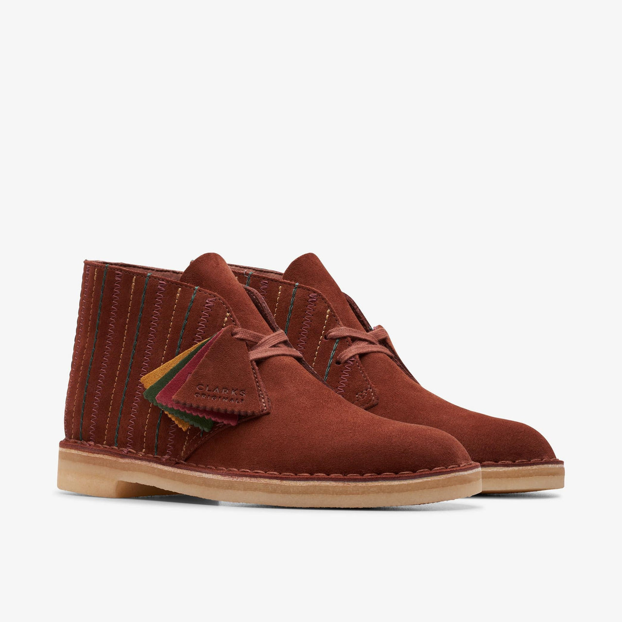 Pair of Mens Clarks Desert Boots styled with jeans and flannel shirt