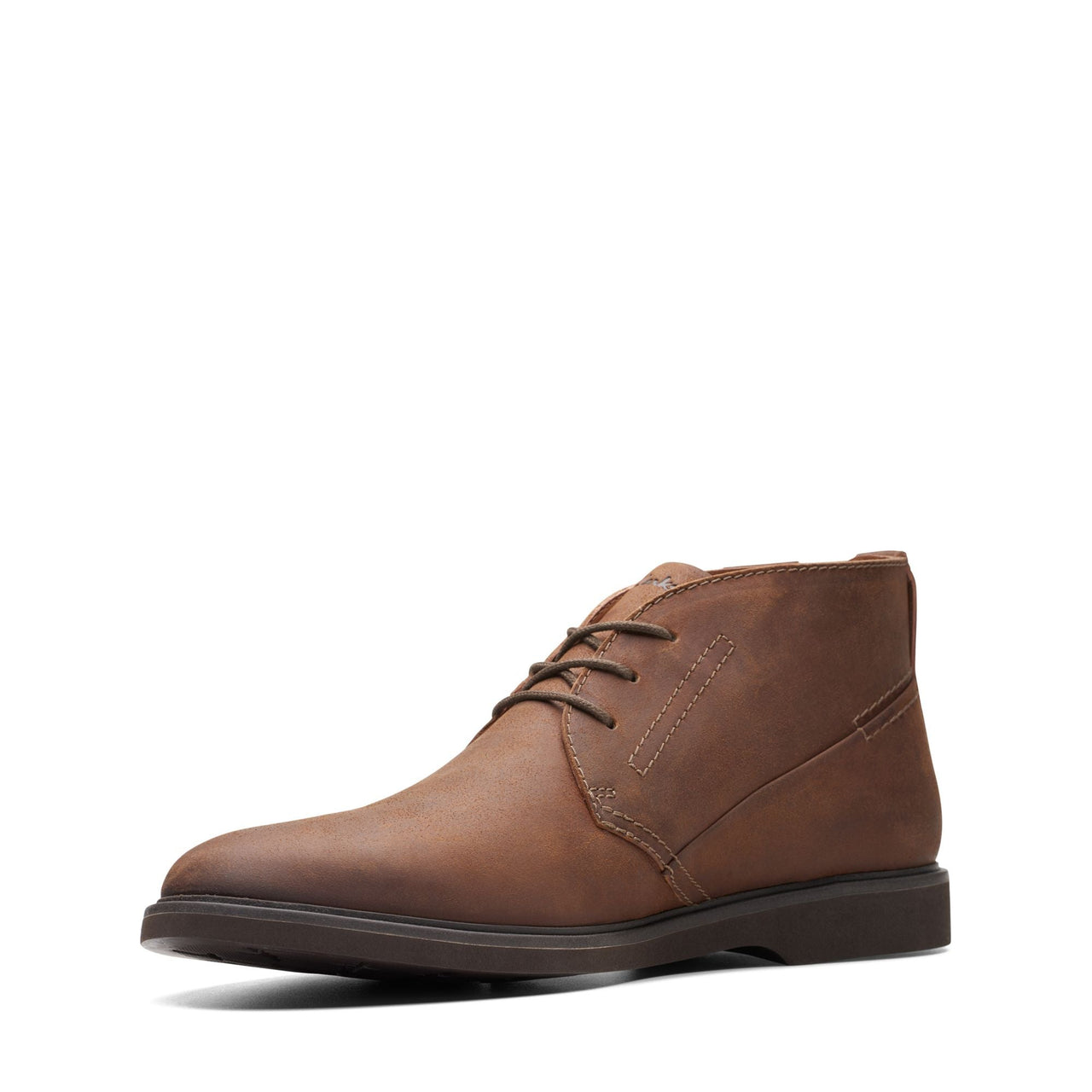 Brown leather men's Clarks Malwood Top ankle boots with lace-up closure