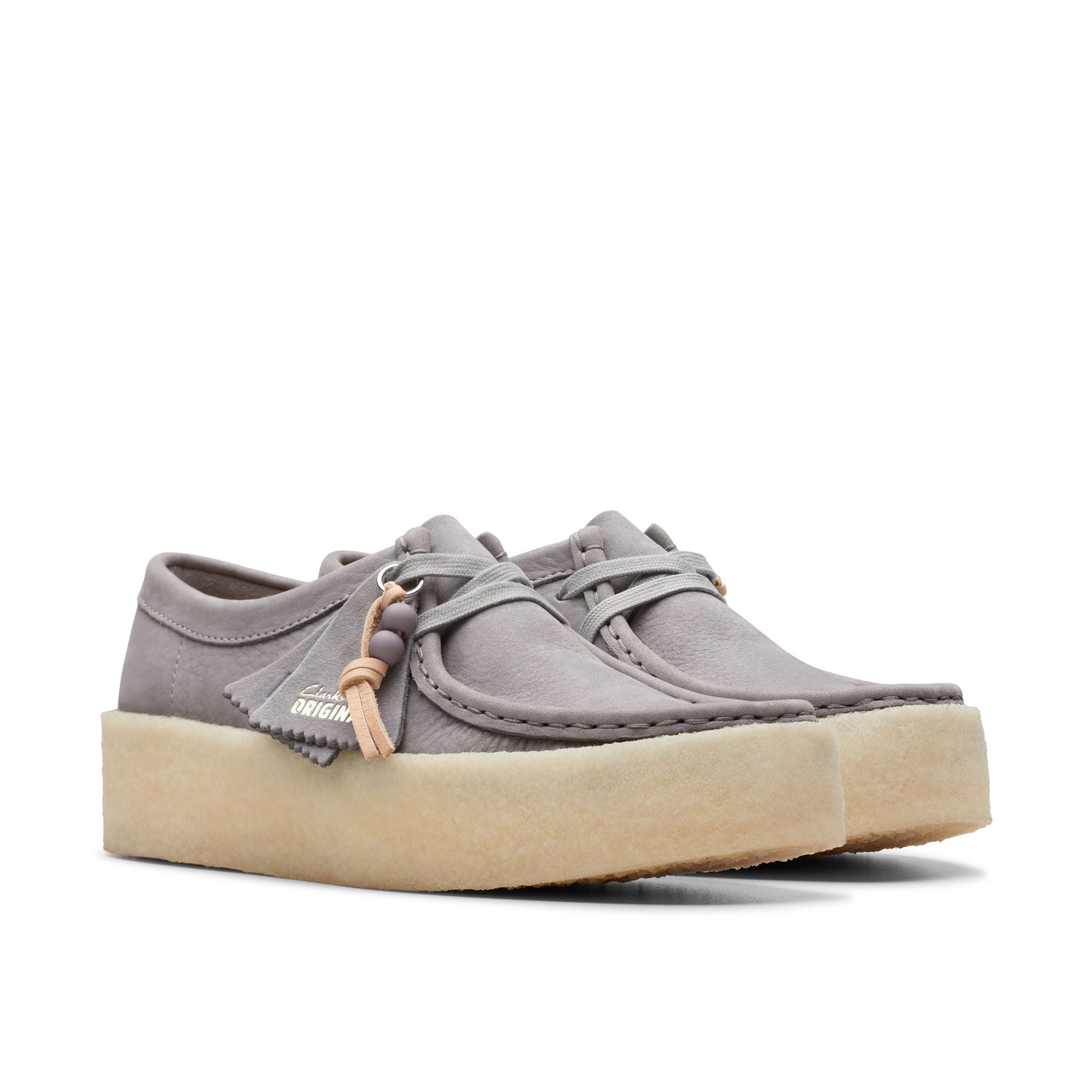 [26175660] WOMENS CLARKS WALLABEE CUP STEEL GREY NBK