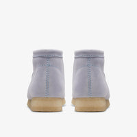 Thumbnail for A pair of men's Clarks Wallabee boots in cloud grey suede, showcasing the stylish design and comfortable fit