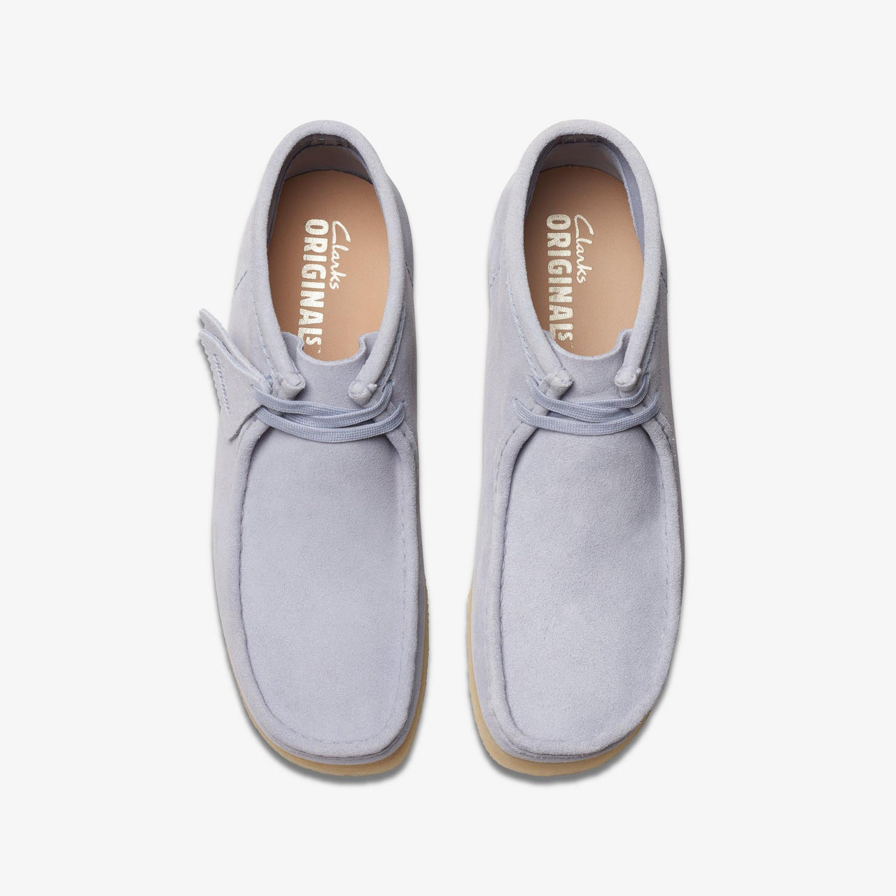 Men's Clarks Wallabee Boot in Cloud Grey Suede, a stylish and comfortable choice for everyday wear