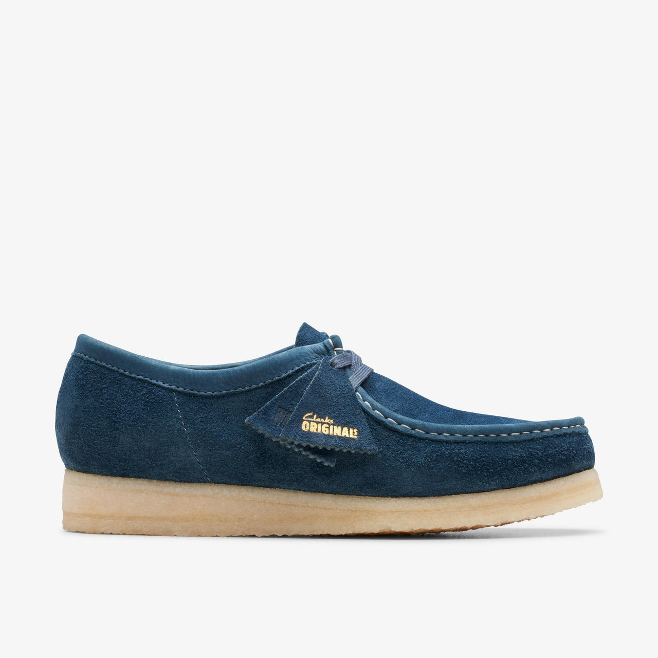 Mens Clarks Wallabee in Navy and Teal Suede 