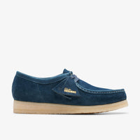 Thumbnail for Mens Clarks Wallabee in Navy and Teal Suede 