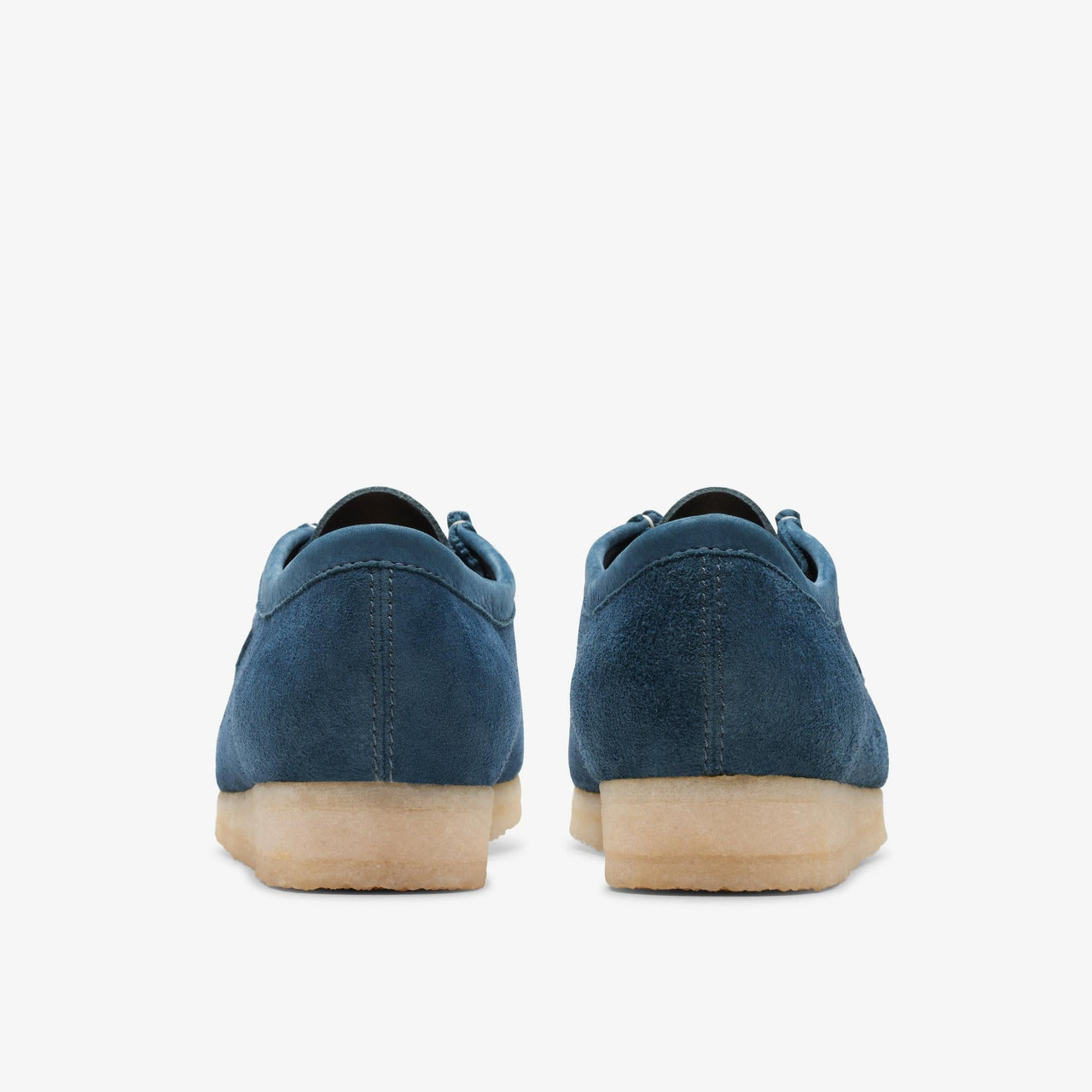  Stylish and durable mens Clarks Wallabee in navy and teal 