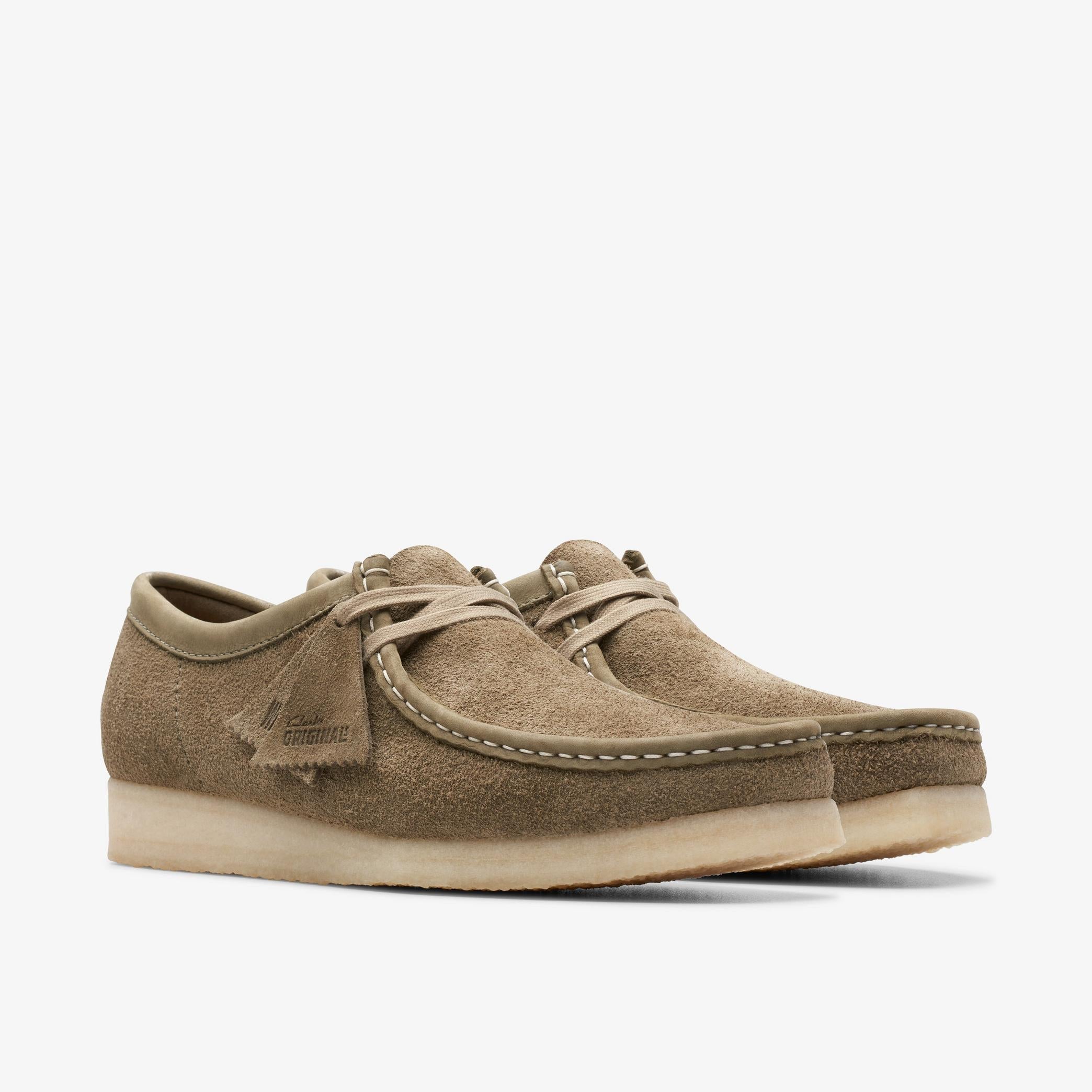 [26175710] Mens CLARKS WALLABEE - PALE KHAKI SUEDE