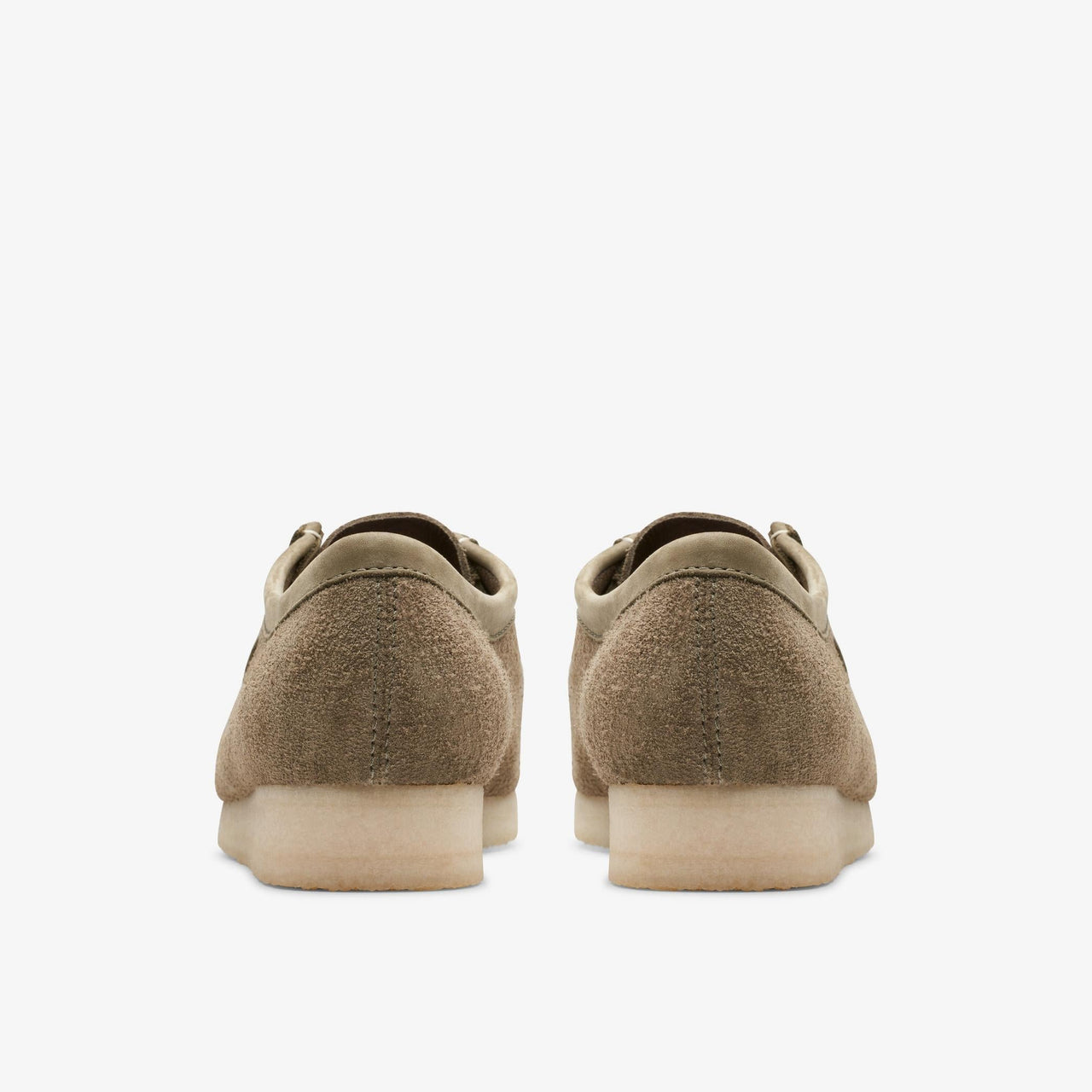  Mens Clarks Wallabee in Pale Khaki Suede, styled with rolled up jeans 