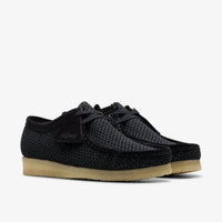 Thumbnail for High-Quality Mens Clarks Wallabee Black Mesh Shoe for Everyday Wear