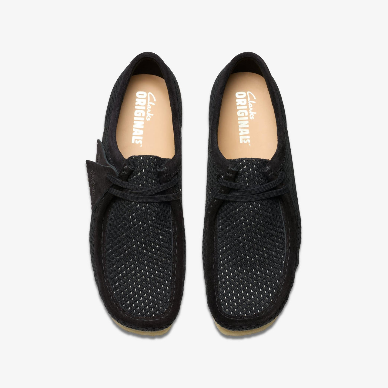 Premium Mens Clarks Wallabee Black Mesh Shoe with Breathable Material