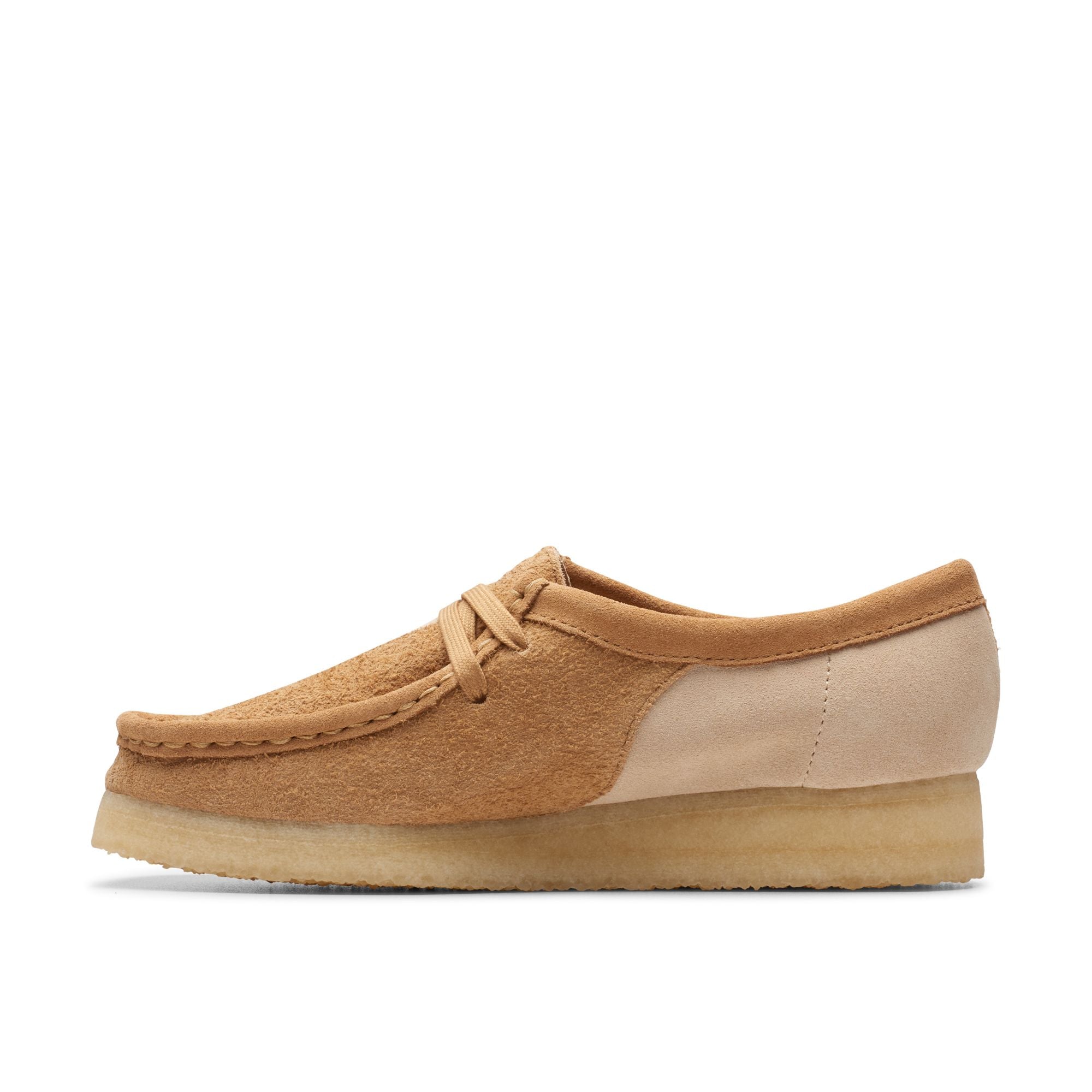 [26176524] WOMENS CLARKS WALLABEE MID TAN COMBI