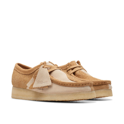 [26176524] WOMENS CLARKS WALLABEE MID TAN COMBI