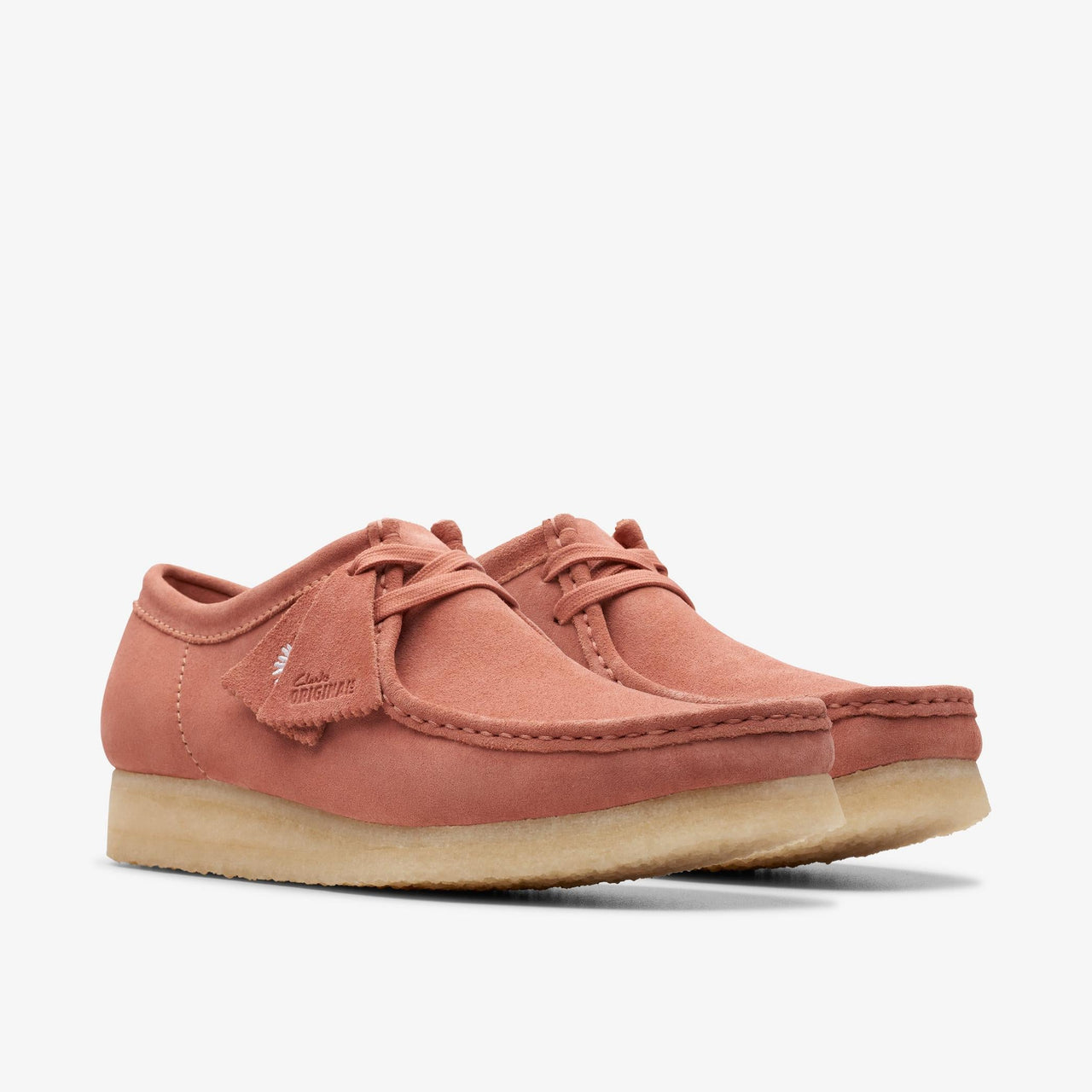 Side view of Mens CLARKS WALLABEE - TERRACOTTA SDE shoes