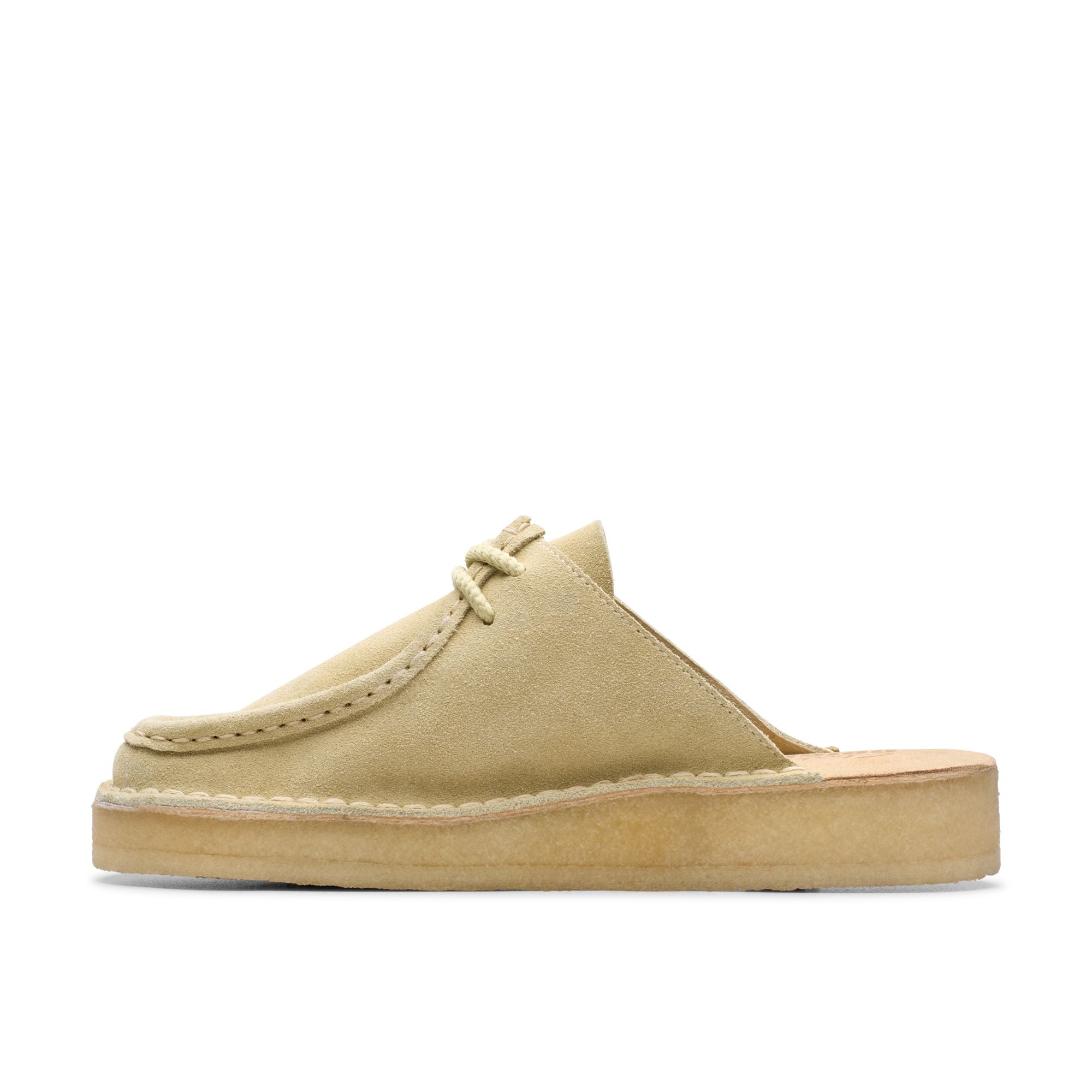[26176555] WOMENS CLARKS DESERT NOMAD MULE MAPLE SUEDE