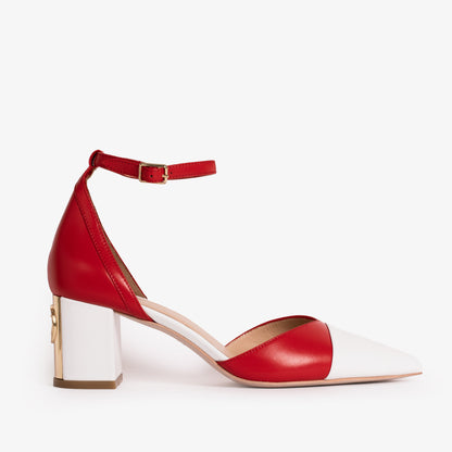 The Noella Red Leather Women Sandal