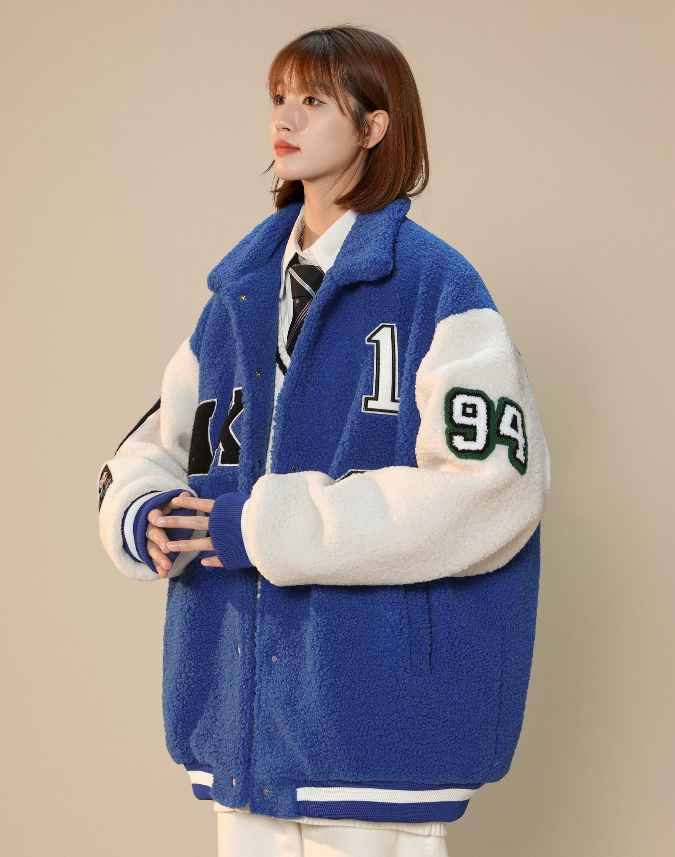 Niepce Women's Year 94 Furry Varsity Jacket