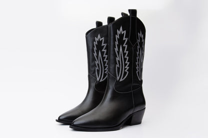 The Togg Black Leather Cowboy Women Boot Final Sale!