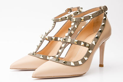 The Lulka Cream Spike Leather Pump Women Shoe