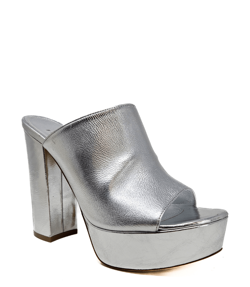 Madison Maison Marilu Silver Open Toe Platform Sandal
