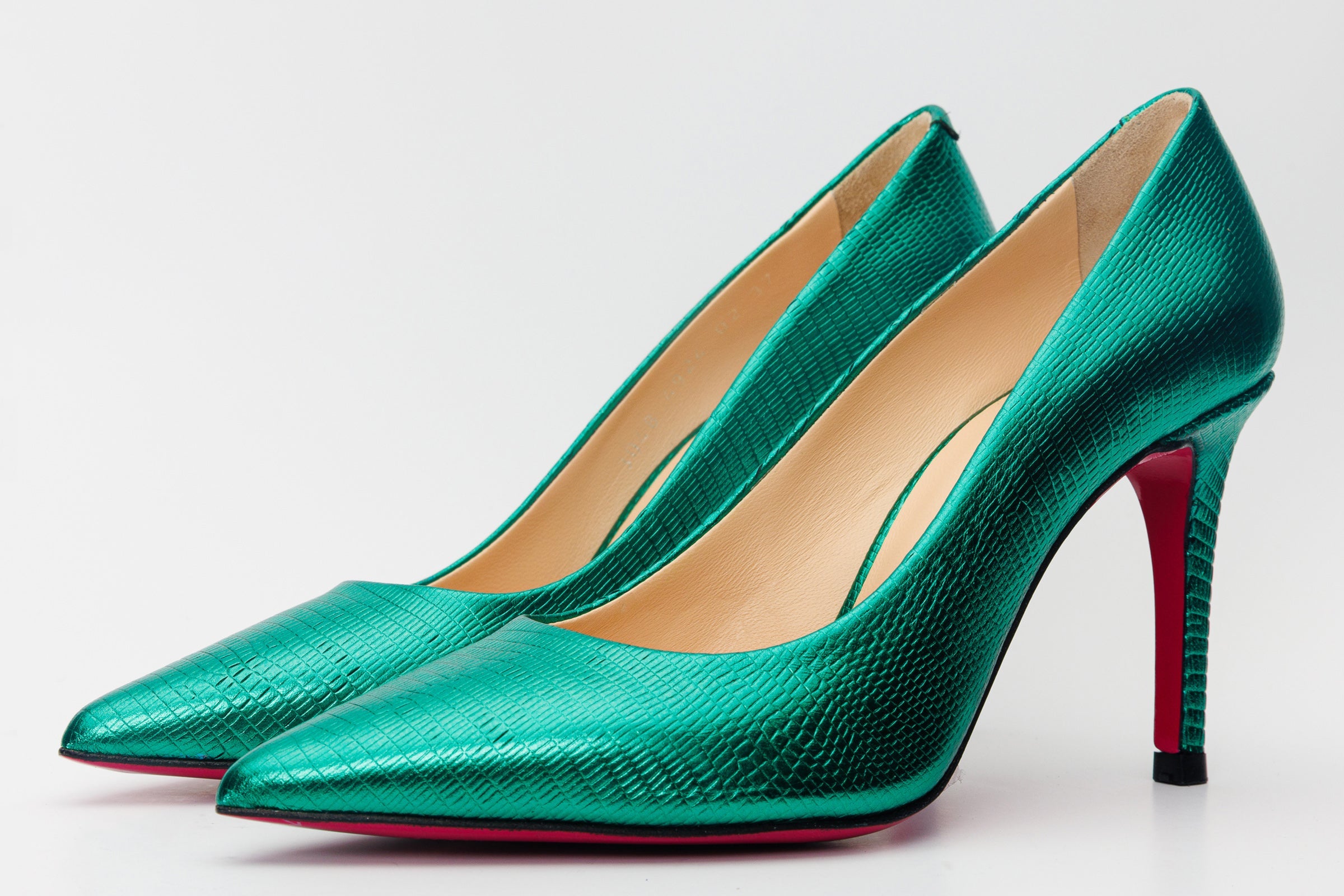 The Maple Green Leather Pump Fuchsia Sole Women Shoe