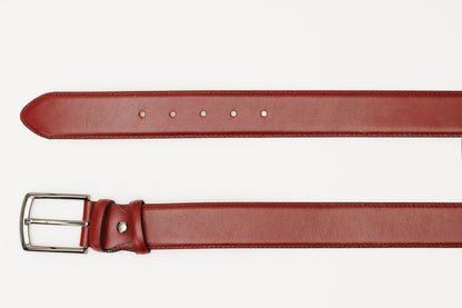 The Royal Hand Craft Burgundy Leather Belt