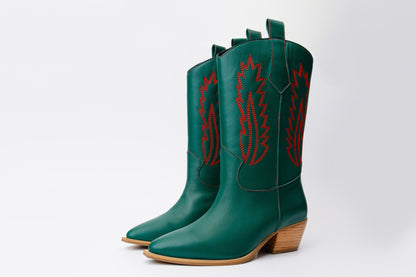The Togg Green Leather Cowboy Women Boot Final Sale!