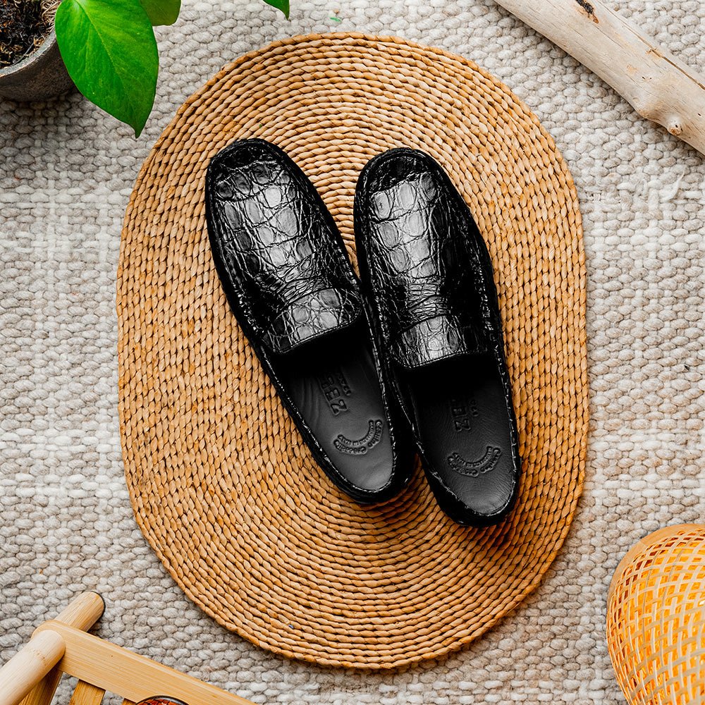 31 - 103 - Bkm Monza Crocodile Driver, Black Shop by Zelli Italia – Don't Panic Shoes