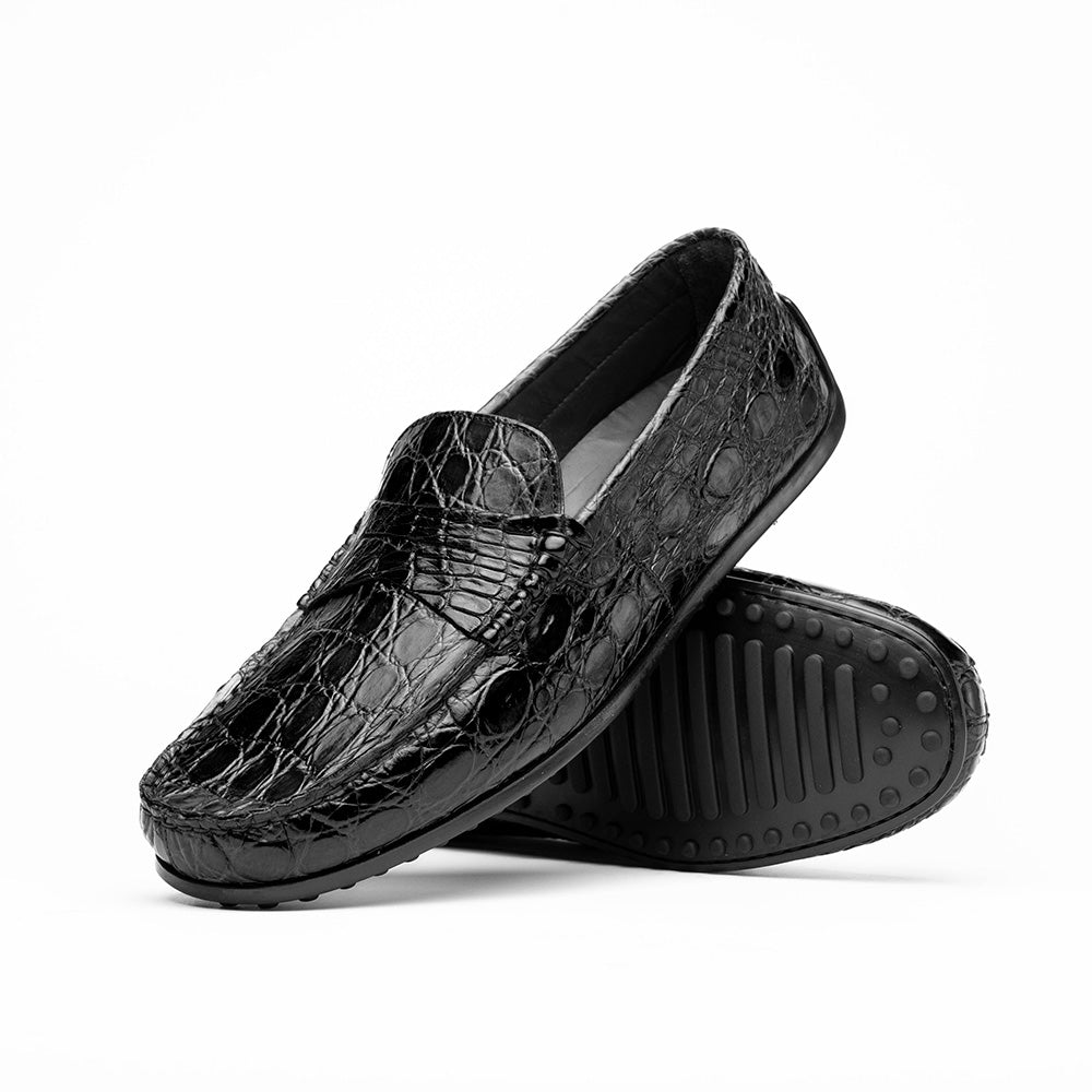 31 - 103 - Bkm Monza Crocodile Driver, Black Shop by Zelli Italia – Don't Panic Shoes