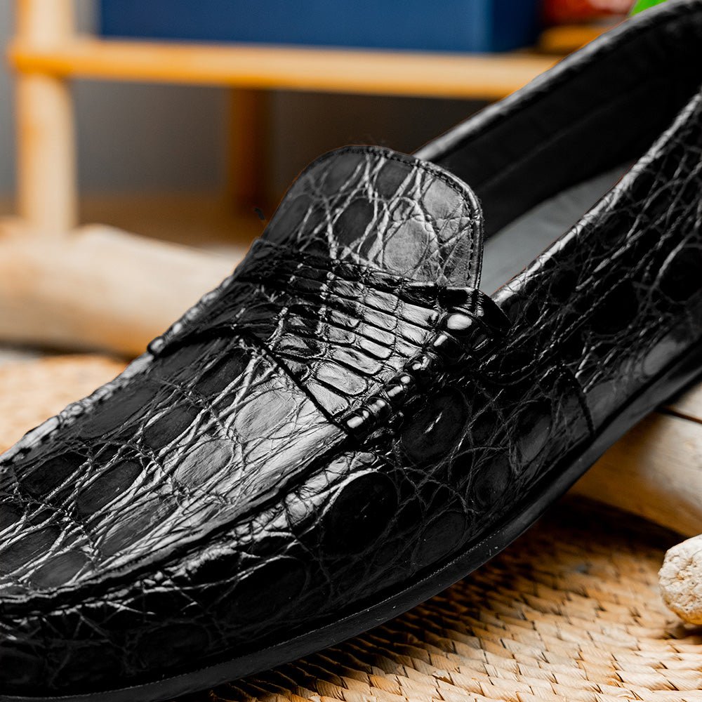 31 - 103 - Bkm Monza Crocodile Driver, Black Shop by Zelli Italia – Don't Panic Shoes