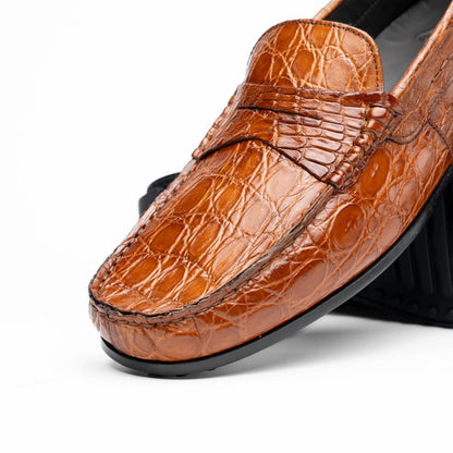 31 - 103 - Cgm Monza Crocodile Driver, Cognac Shop by Zelli Italia – Don't Panic Shoes