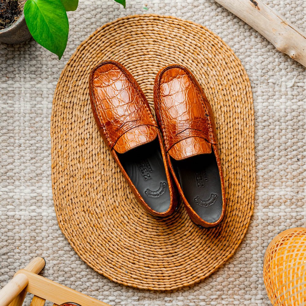 31 - 103 - Cgm Monza Crocodile Driver, Cognac Shop by Zelli Italia – Don't Panic Shoes