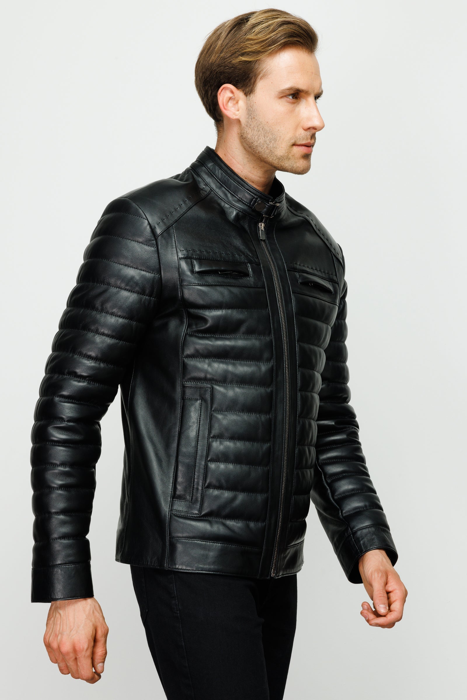 The Wilkerson Black Leather Men Jacket