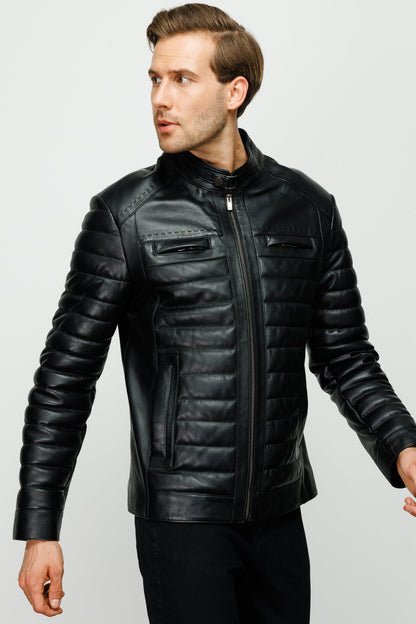 The Wilkerson Black Leather Men Jacket