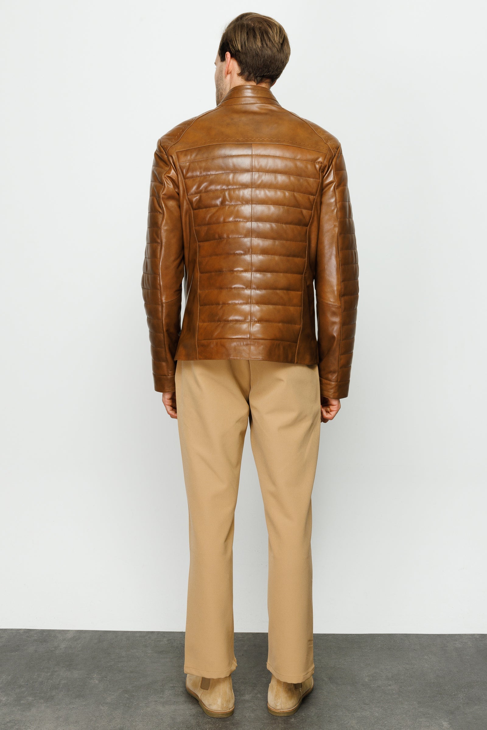 The Wilkerson Tan Leather Men Jacket