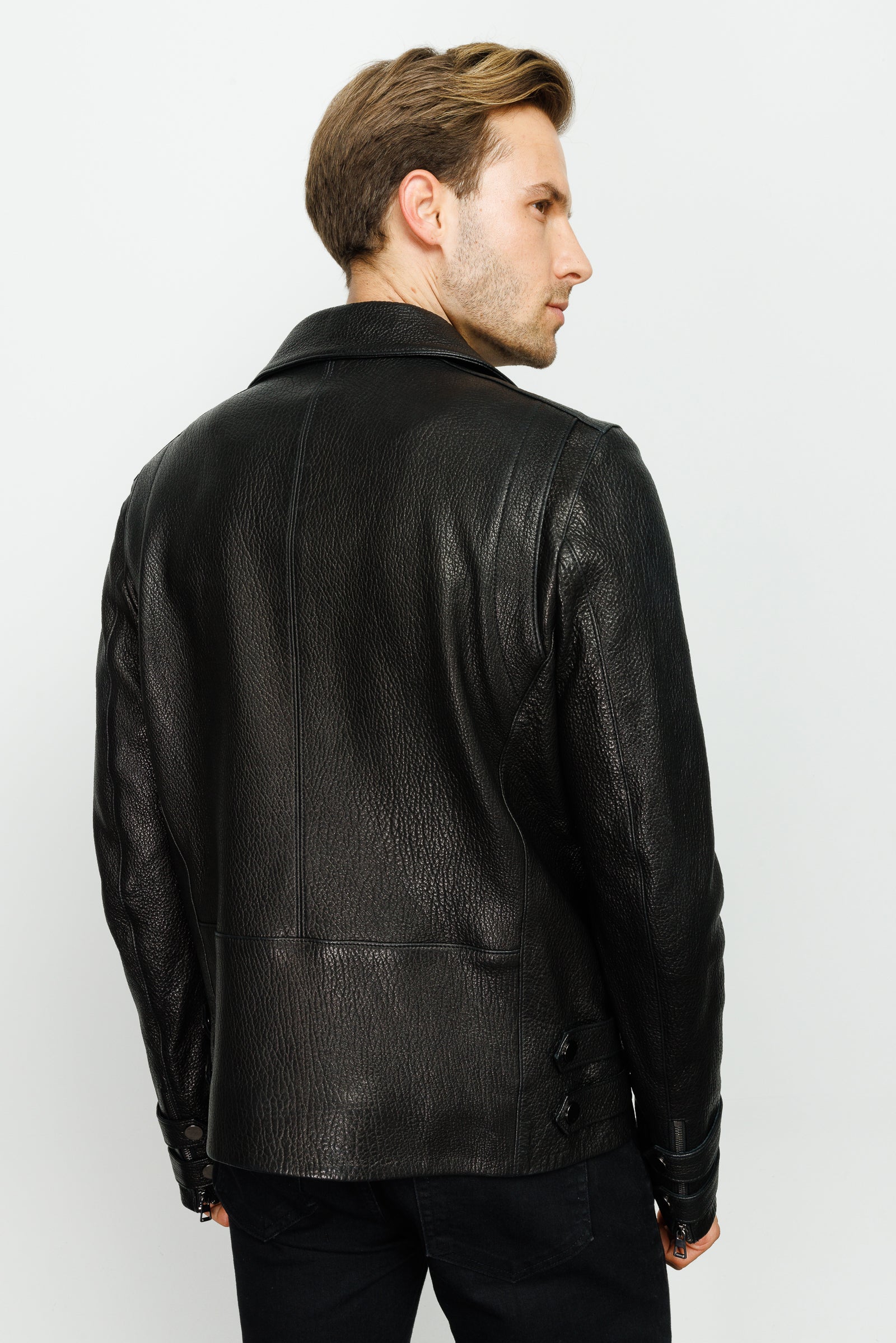 The Monola Black Leather Men Jacket