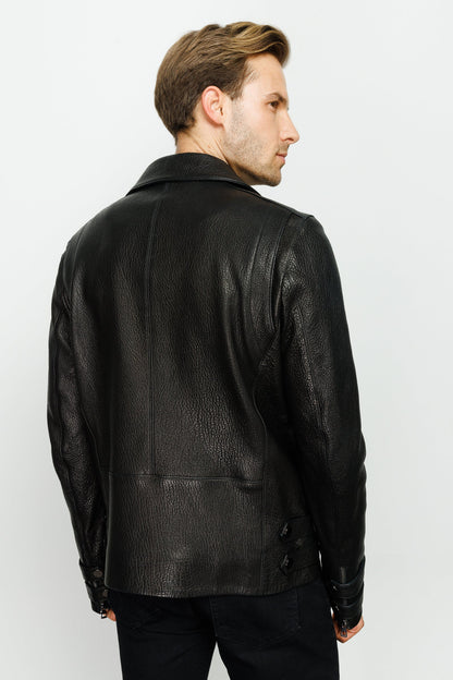 The Monola Black Leather Men Jacket