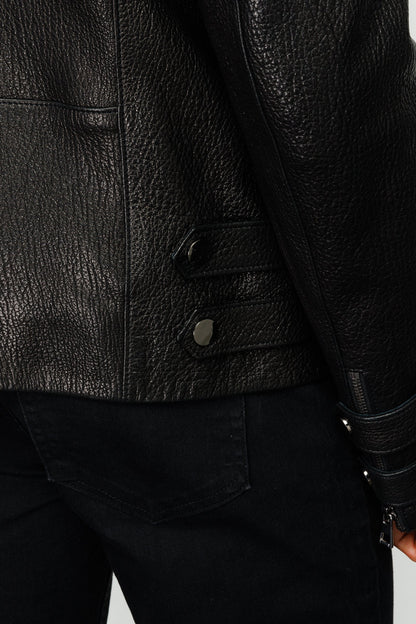The Monola Black Leather Men Jacket