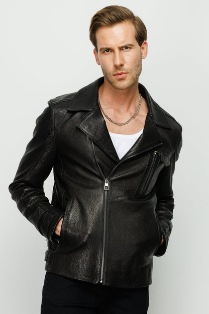 The Monola Black Leather Men Jacket