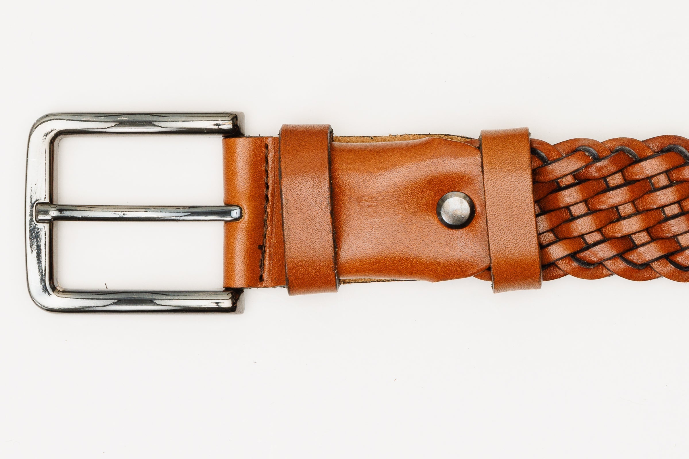 The Mclean Woven Brown Leather Belt