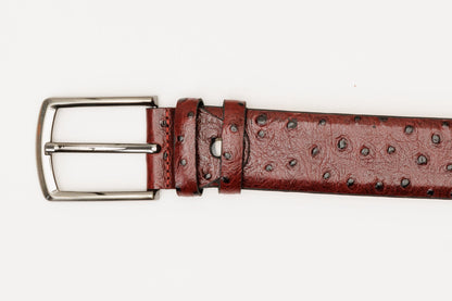 The Porto Alegre Burgundy Leather Belt